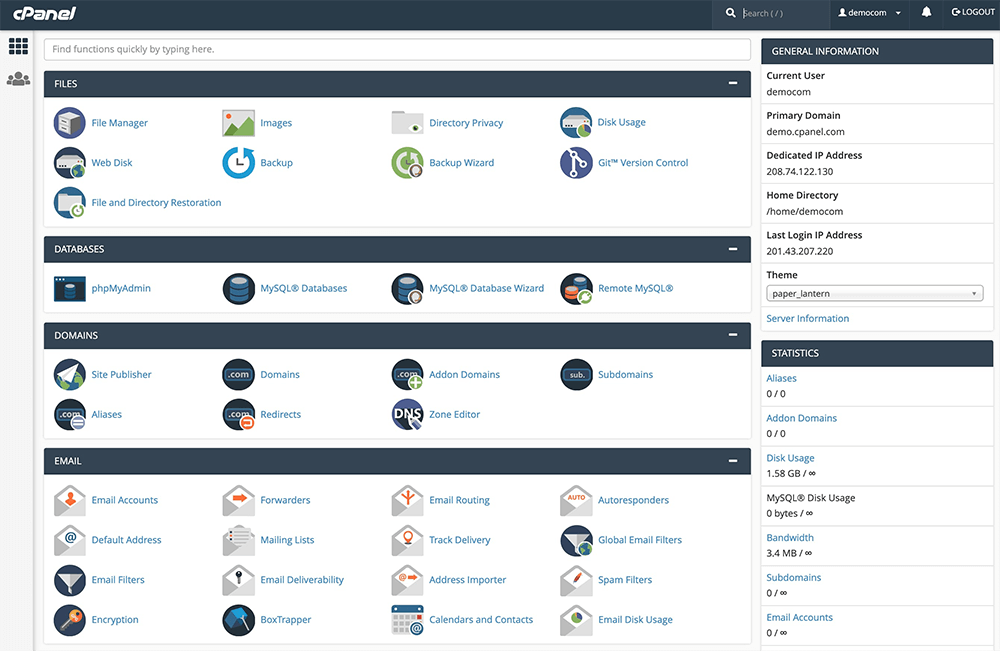 Cpanel Screenshot Dotpapa