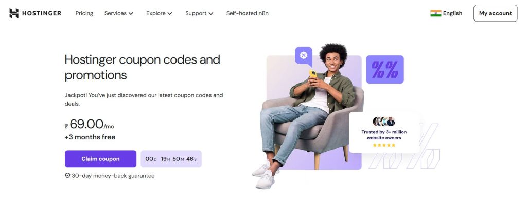 Hostinger official website coupon page