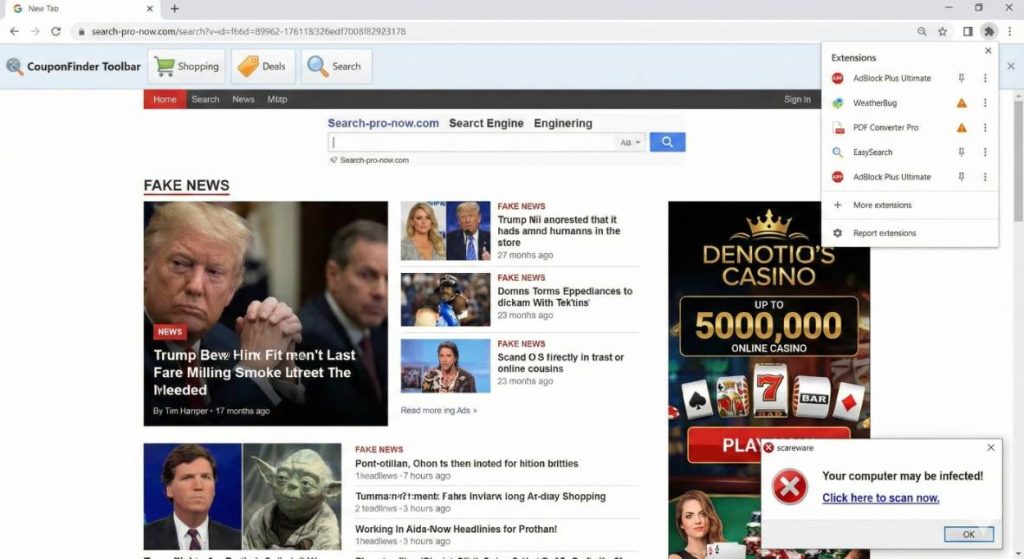 Browser showing signs of hijacking 